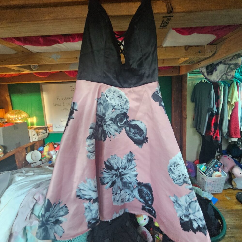 Black and pink dress
